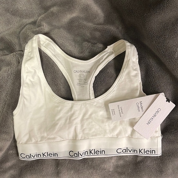 CALVIN KLEIN - NWT White Unlined Bralette - Picture 1 of 4